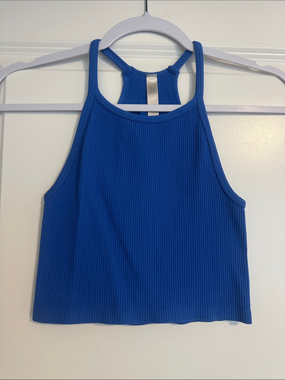 Dry Goods Ribbed Racerback Crop Tank - Blue